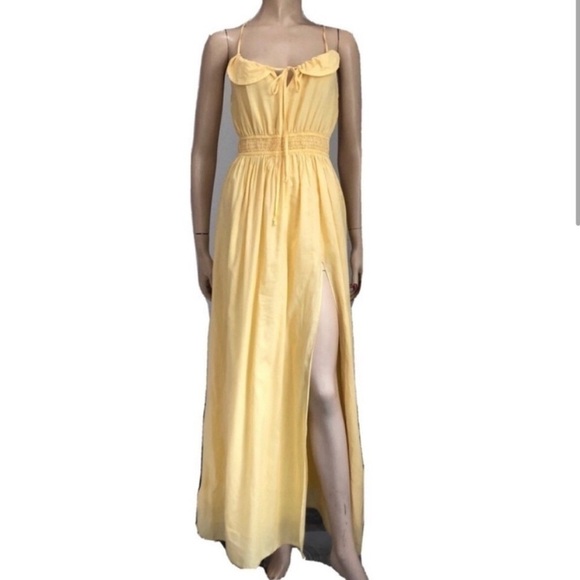 BCBGeneration maxi yellow sleeveless racerback dress size:XS - Picture 4 of 16